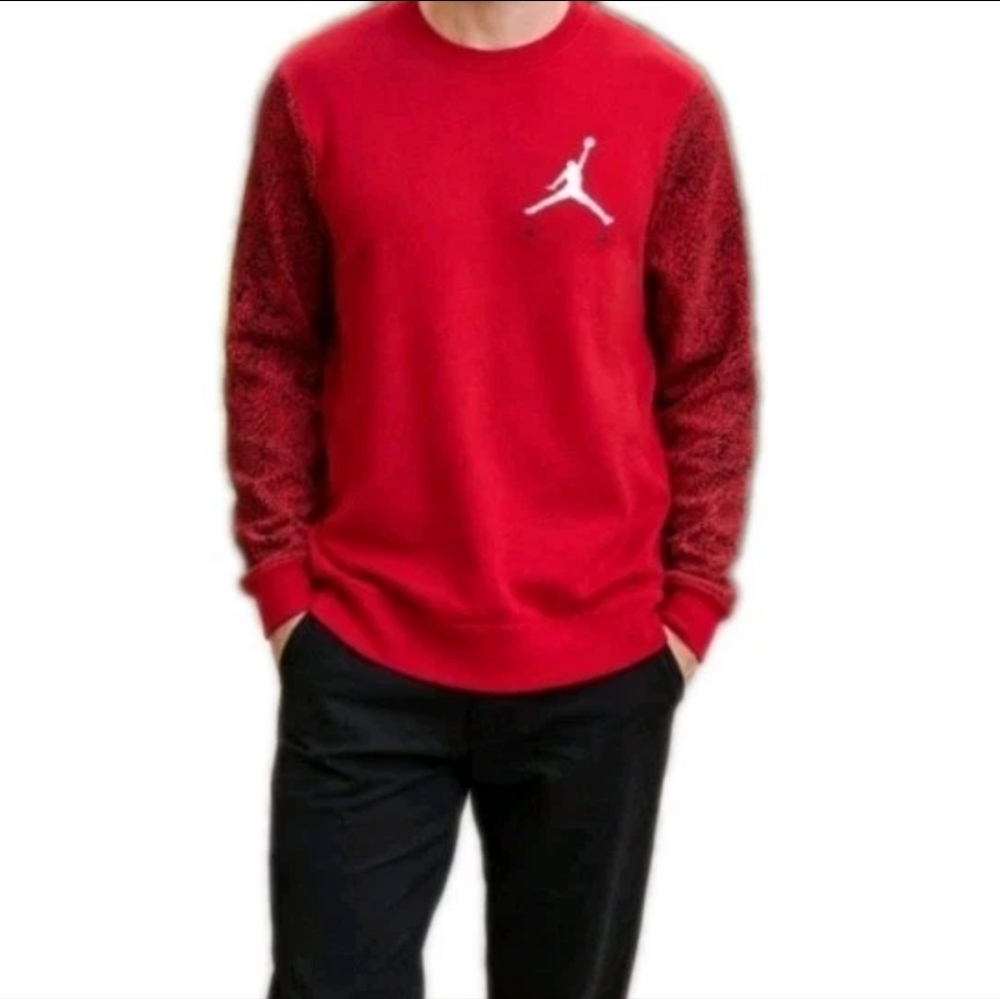 Vintage Jordan Crewneck Sweatshirt Red Long Sleeved Men's Size:XL